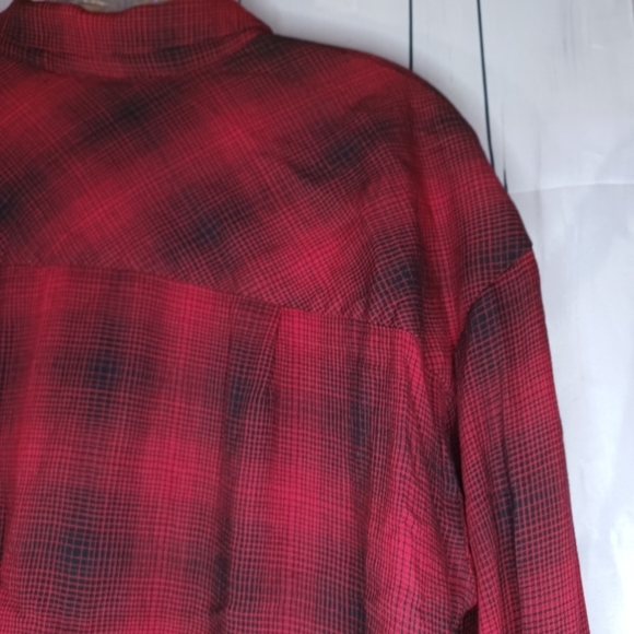 J.Jill Red And Black Plaid Long Sleeve Button Down Shirt - Picture 11 of 12